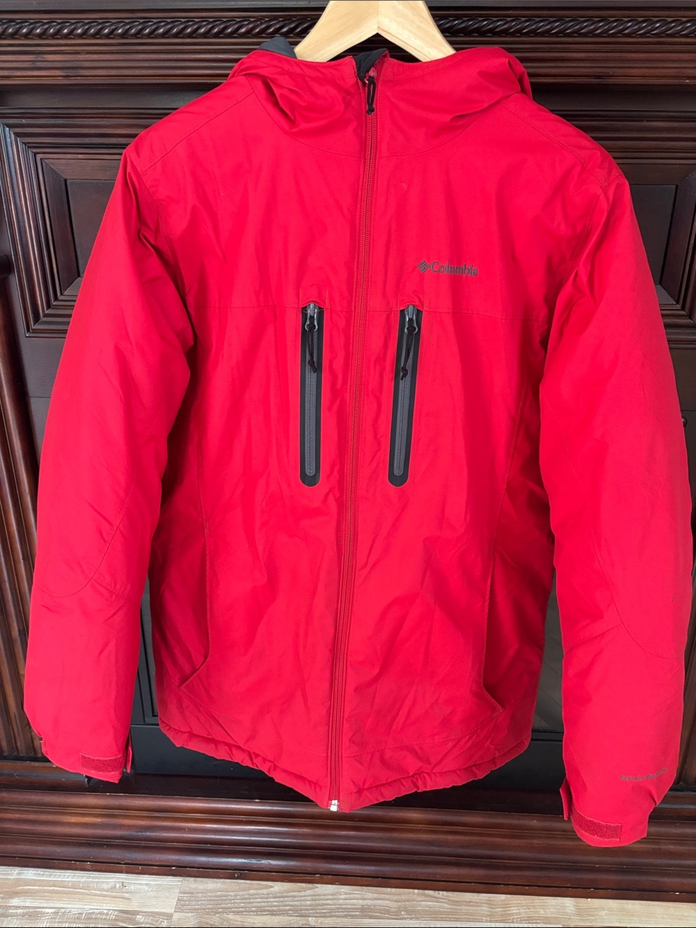 Columbia Men’s Bright Red Hooded Performance Jacket